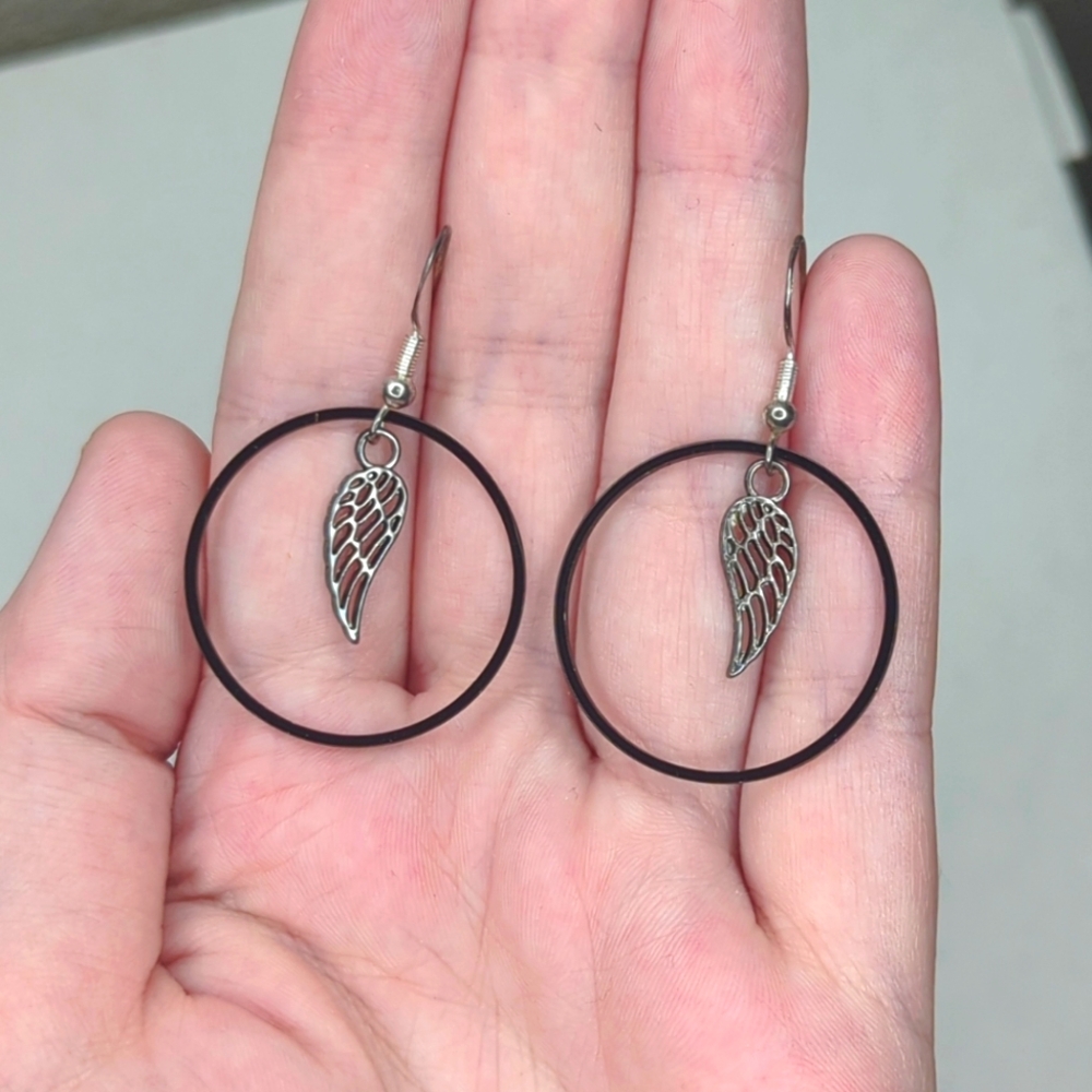 Angel Wing Hoop Earrings